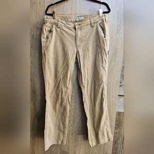 Carhartt Women's Tan Carpenter Pants Loose Fit Size 14 Rugged Flex
